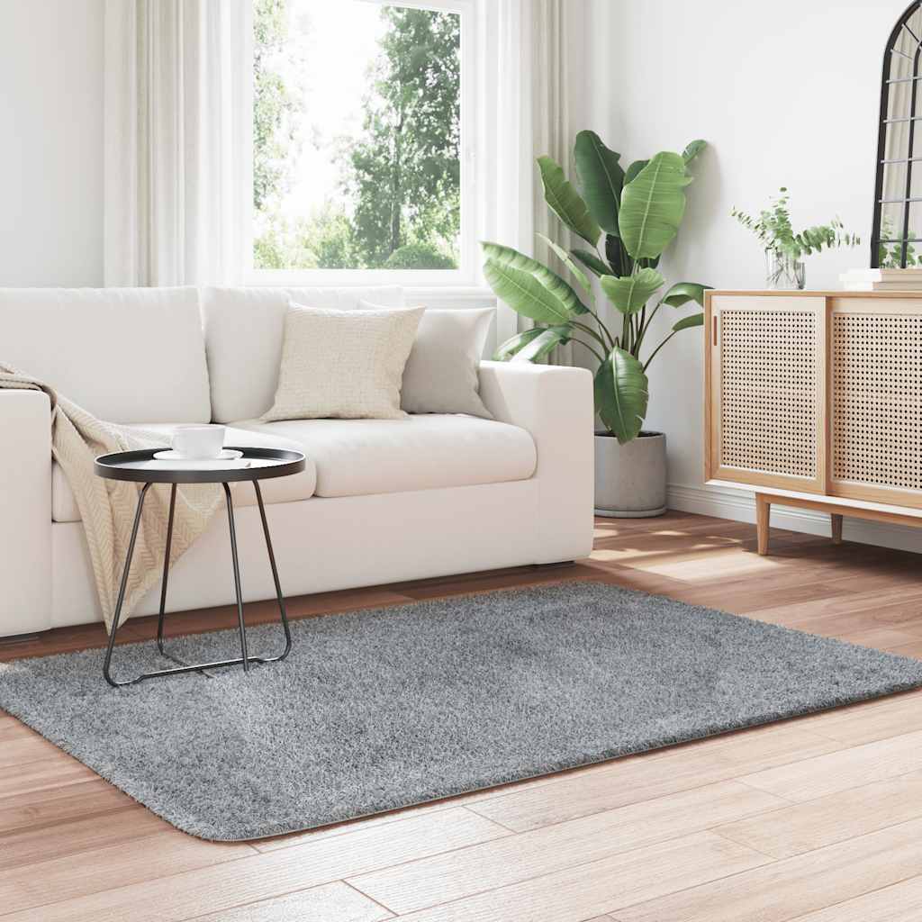 vidaXL Covor shaggy cu pom înalt, NAVARRA, gri argintiu, 120x170 cm