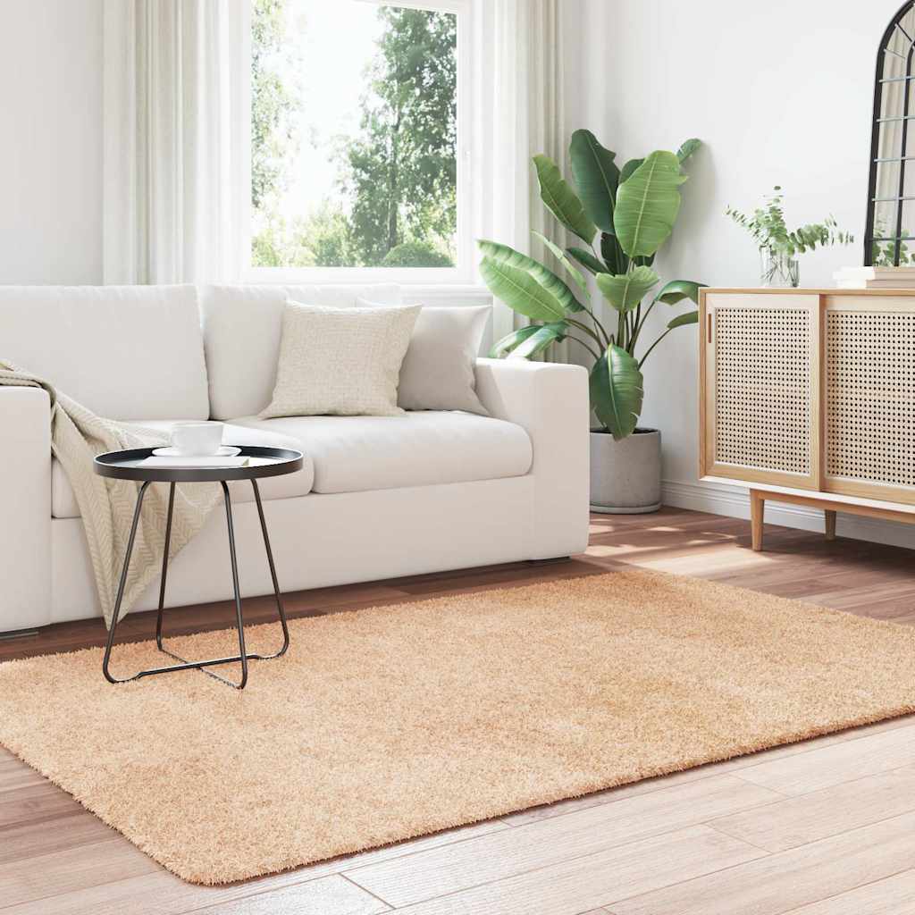 vidaXL Covor shaggy cu pom înalt, NAVARRA, bej, 130x200 cm, poliester
