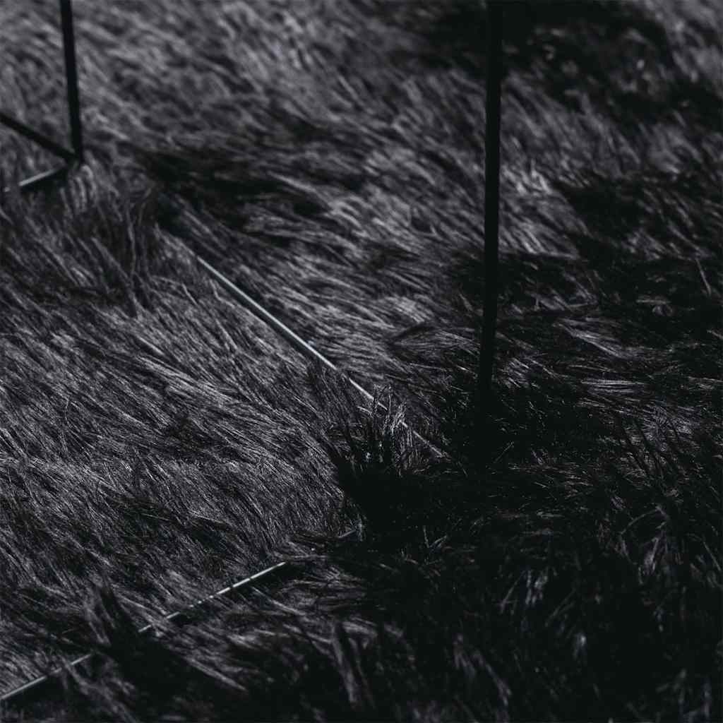 vidaXL Covor shaggy cu pom înalt, NAVARRA, negru, 130x200cm, poliester