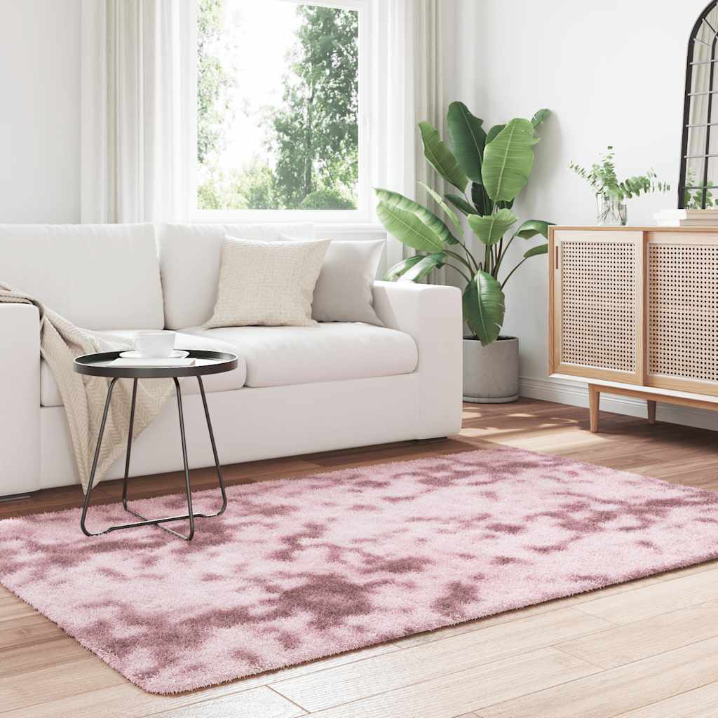 vidaXL Covor shaggy cu pom înalt, NAVARRA, roz praf, 130x200 cm
