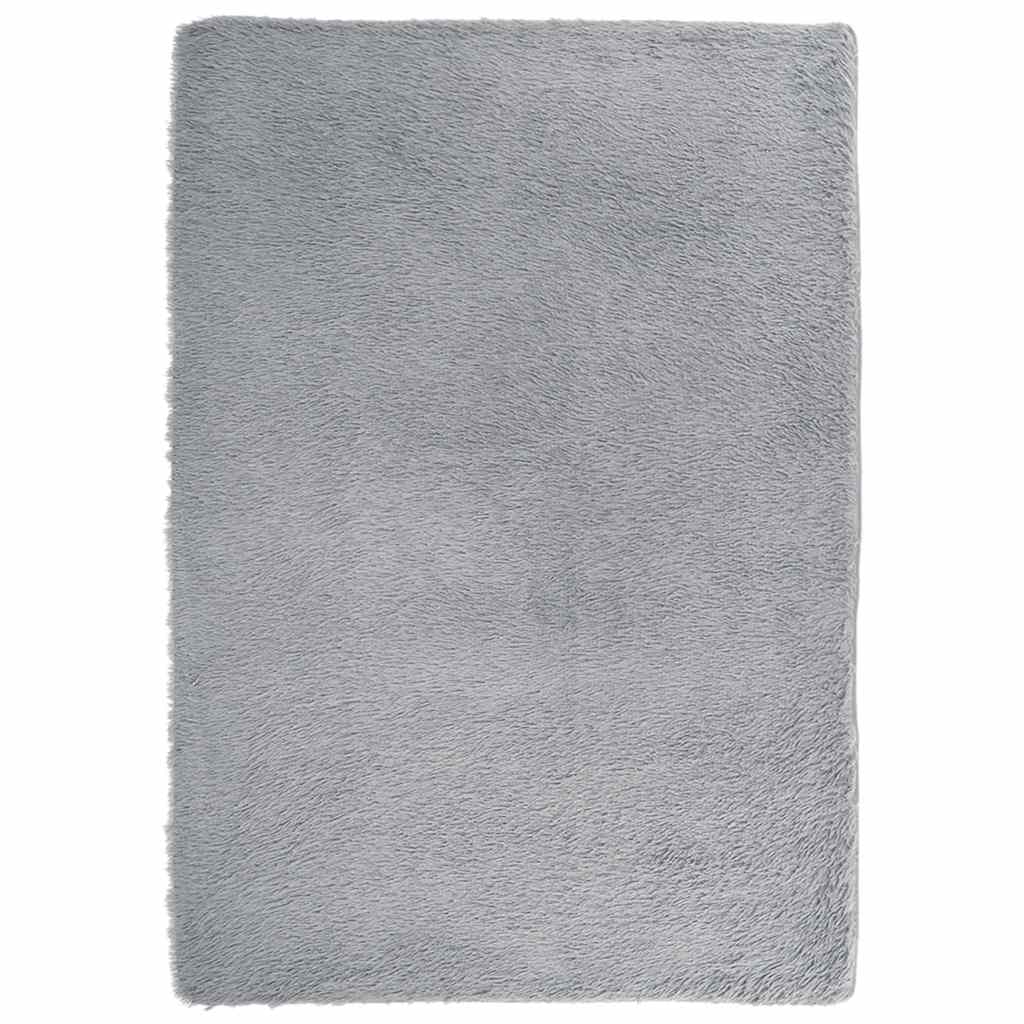 vidaXL Covor shaggy cu pom înalt, NAVARRA, gri argintiu, 160x230 cm