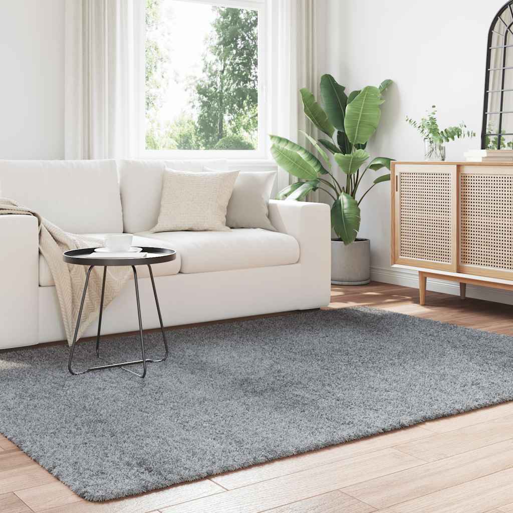 vidaXL Covor shaggy cu pom înalt, NAVARRA, gri argintiu, 160x230 cm