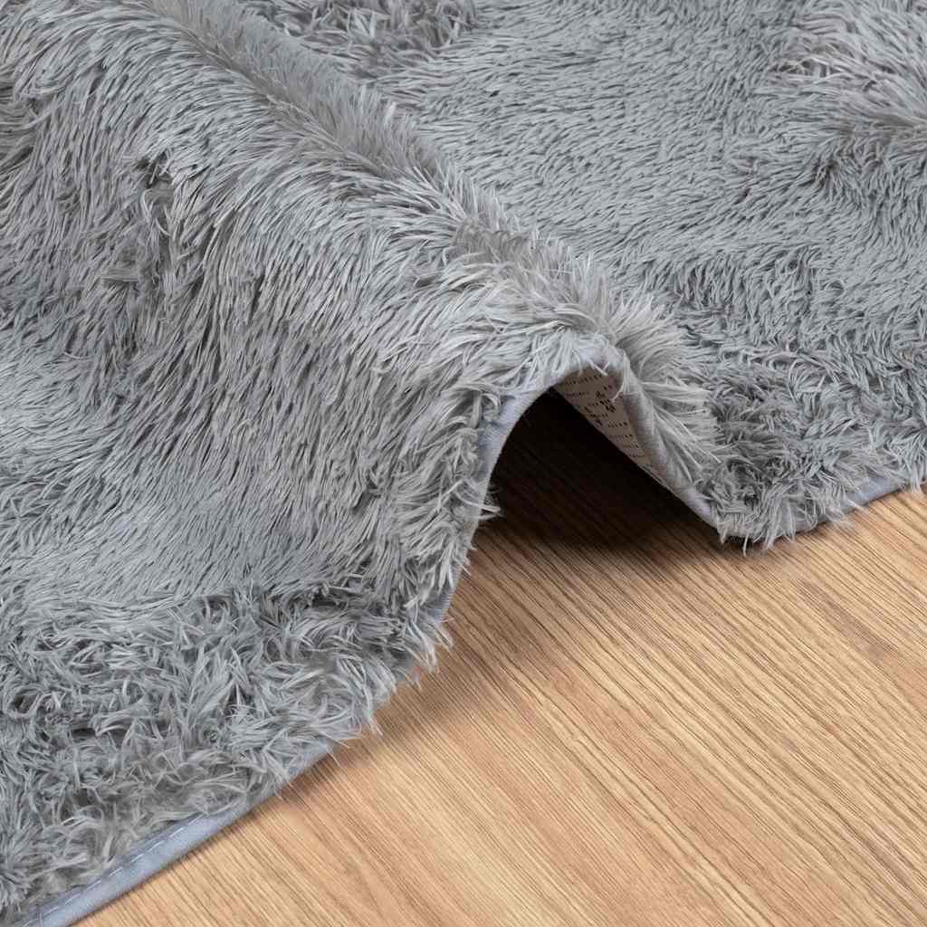 vidaXL Covor shaggy cu pom înalt, NAVARRA, gri argintiu, 160x230 cm
