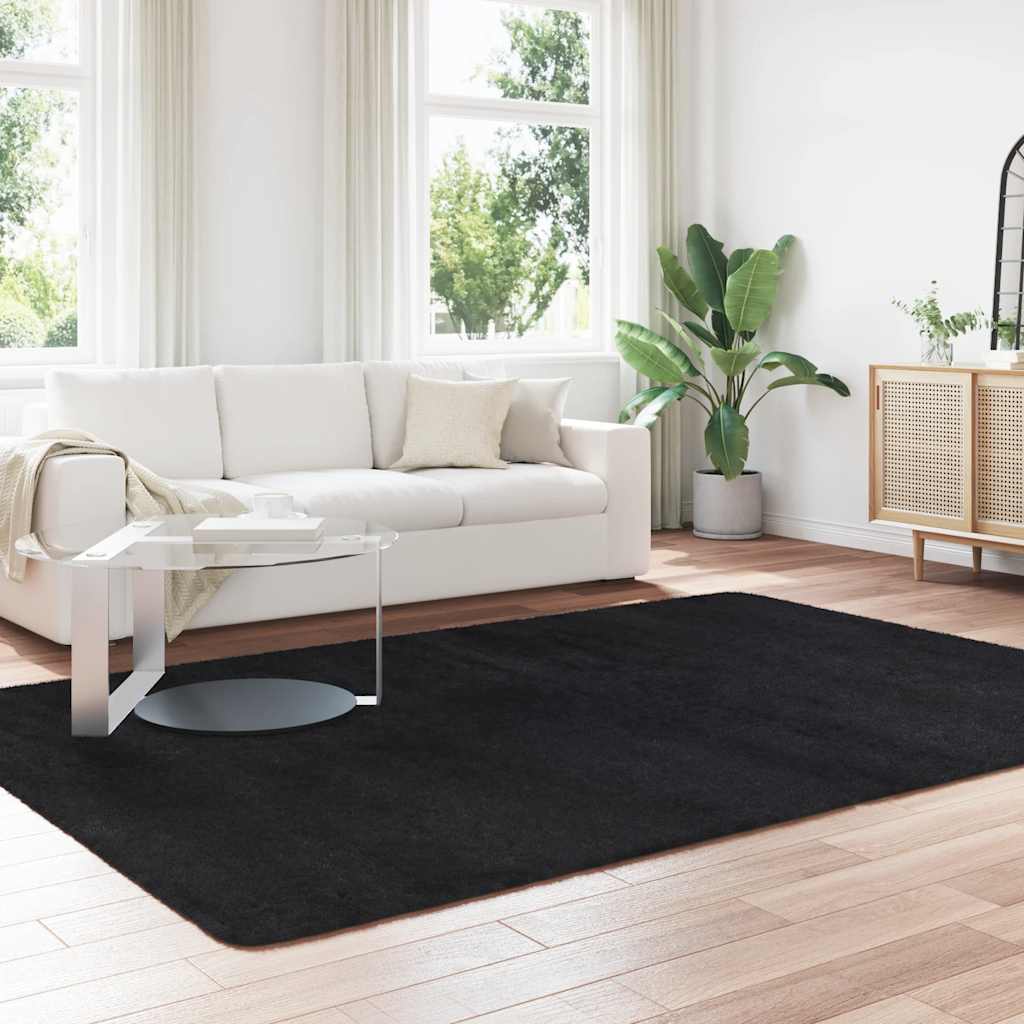 vidaXL Covor shaggy cu pom înalt, NAVARRA, negru, 200x290cm, poliester vidaXL Covor shaggy cu pom înalt, NAVARRA, negru, 200x290cm, poliester