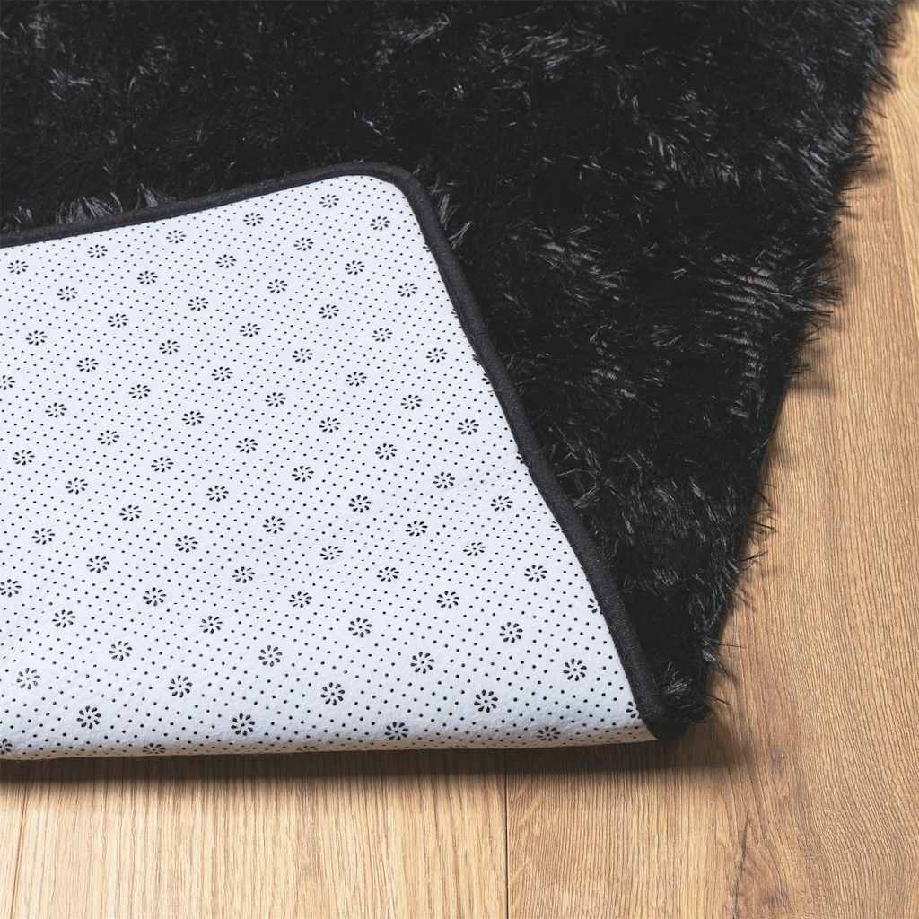 vidaXL Covor shaggy cu pom înalt, NAVARRA, negru, 200x290cm, poliester vidaXL Covor shaggy cu pom înalt, NAVARRA, negru, 200x290cm, poliester