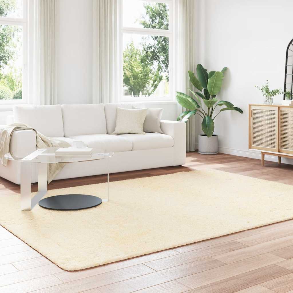 vidaXL Covor shaggy cu pom înalt, NAVARRA, crem, 200x290 cm, poliester