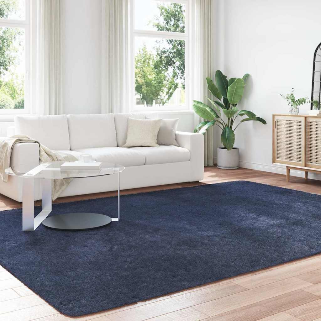 vidaXL Covor shaggy cu pom înalt, NAVARRA, bleumarin, 240x340 cm