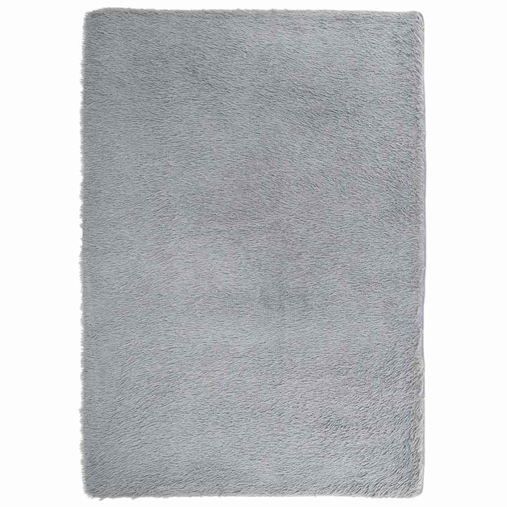 vidaXL Covor shaggy cu pom înalt, NAVARRA, gri argintiu, 240x340 cm