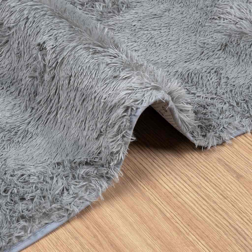 vidaXL Covor shaggy cu pom înalt, NAVARRA, gri argintiu, 240x340 cm