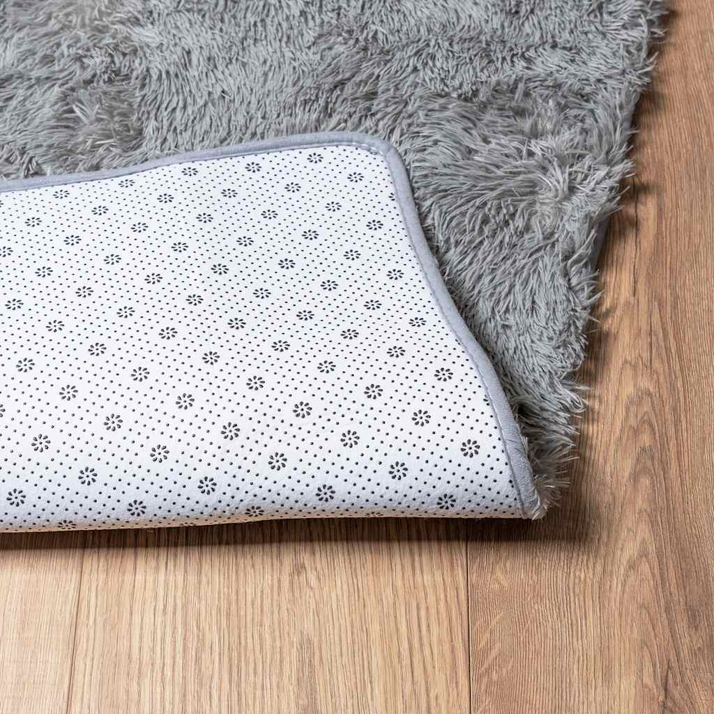 vidaXL Covor shaggy cu pom înalt, NAVARRA, gri argintiu, 240x340 cm