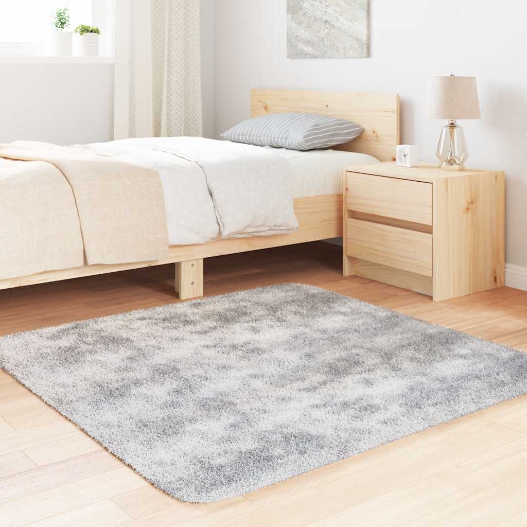 vidaXL Covor shaggy cu pom înalt, NAVARRA, gri deschis, 120x120 cm