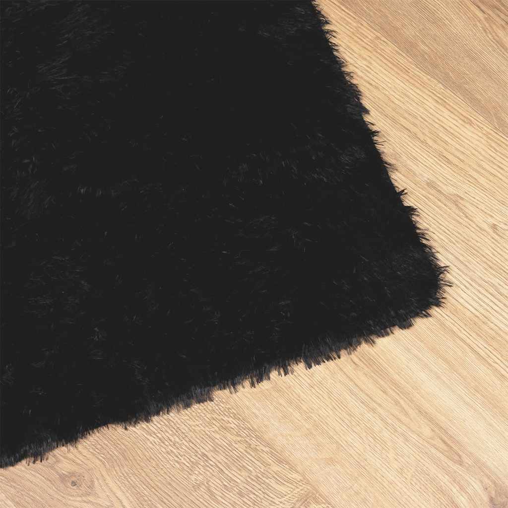 vidaXL Covor shaggy cu pom înalt, NAVARRA, negru, 200x200cm, poliester