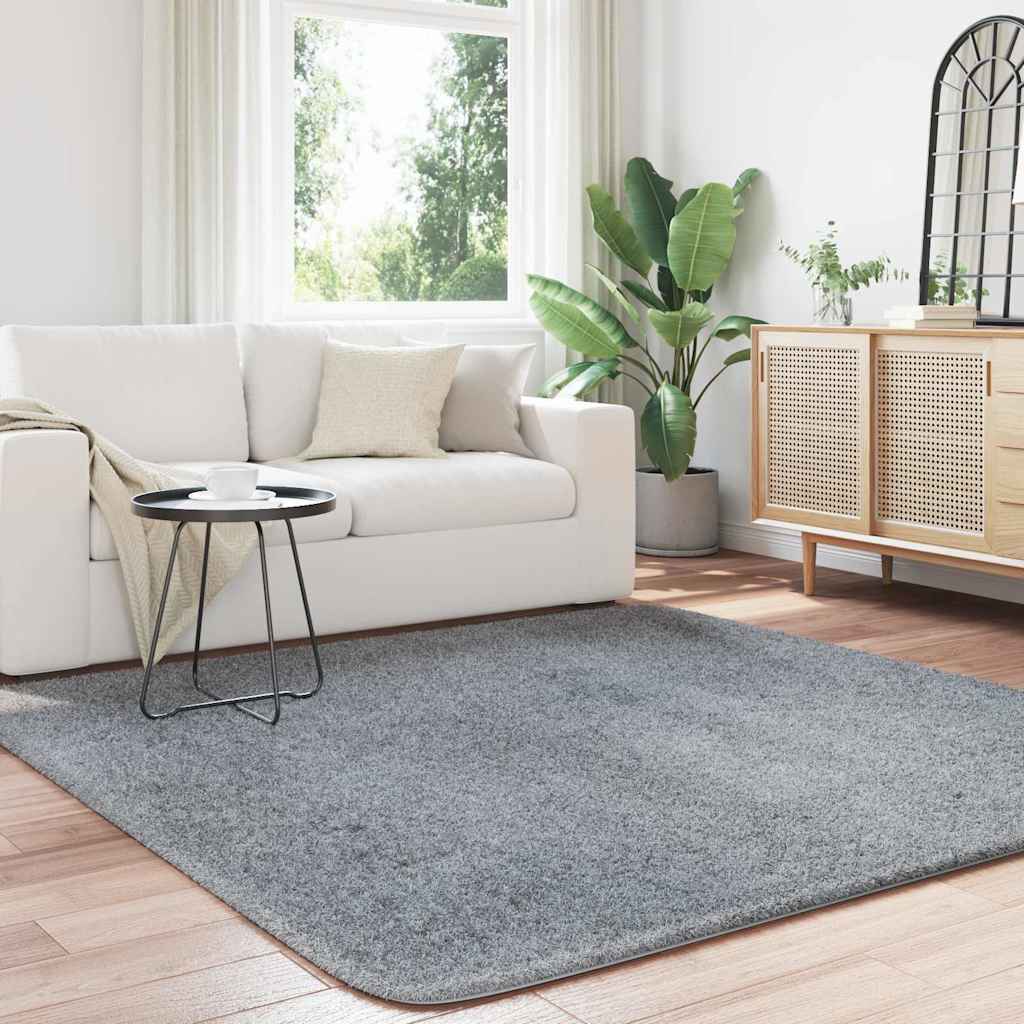 vidaXL Covor shaggy cu pom înalt, NAVARRA, gri argintiu, 200x200 cm