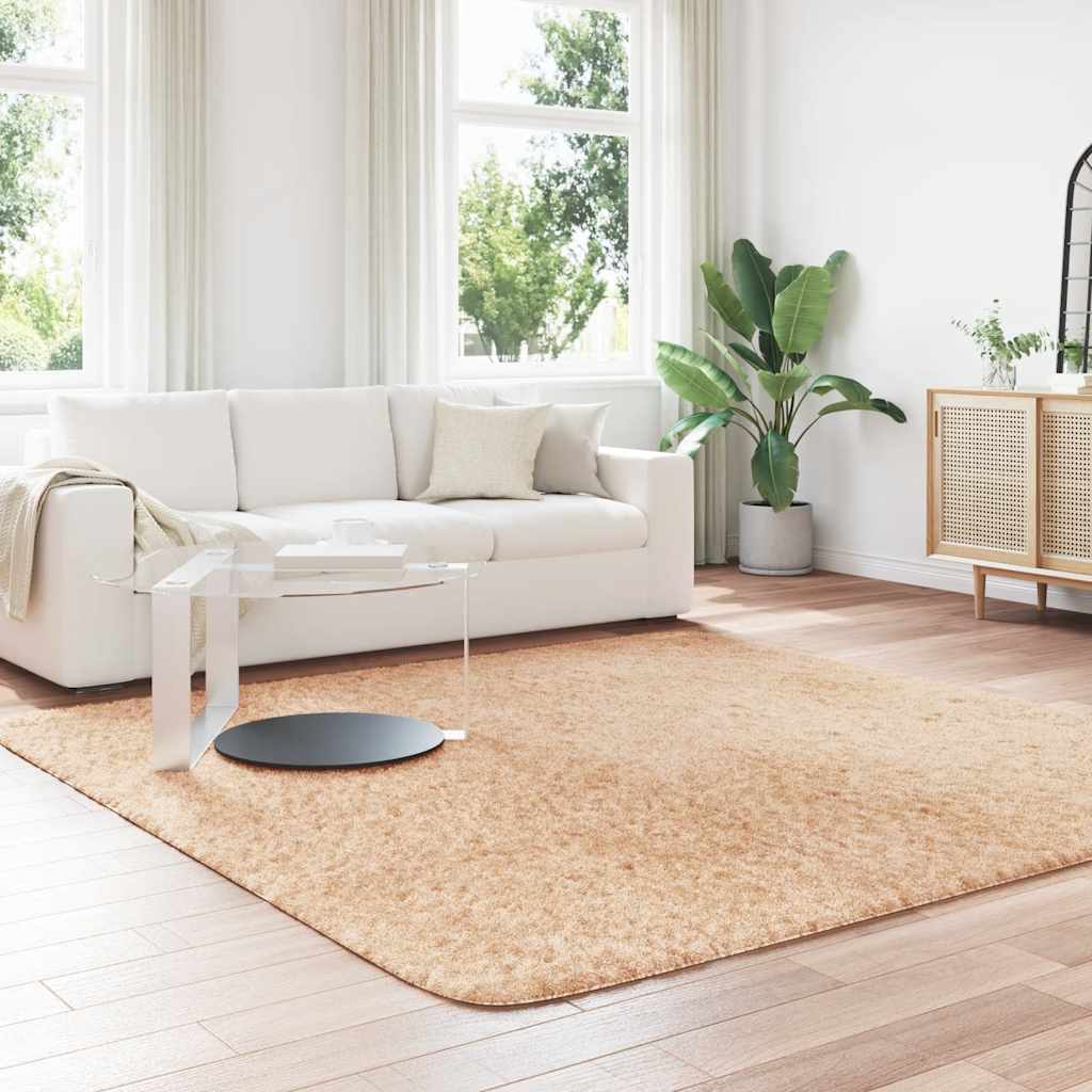 vidaXL Covor shaggy cu pom înalt, NAVARRA, bej, 240x240 cm, poliester