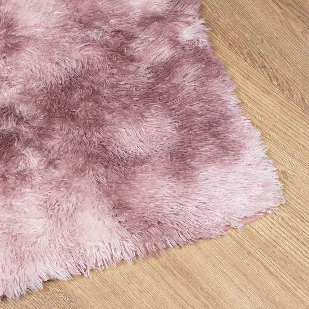 vidaXL Covor shaggy cu pom înalt, NAVARRA, roz praf, 240x240 cm