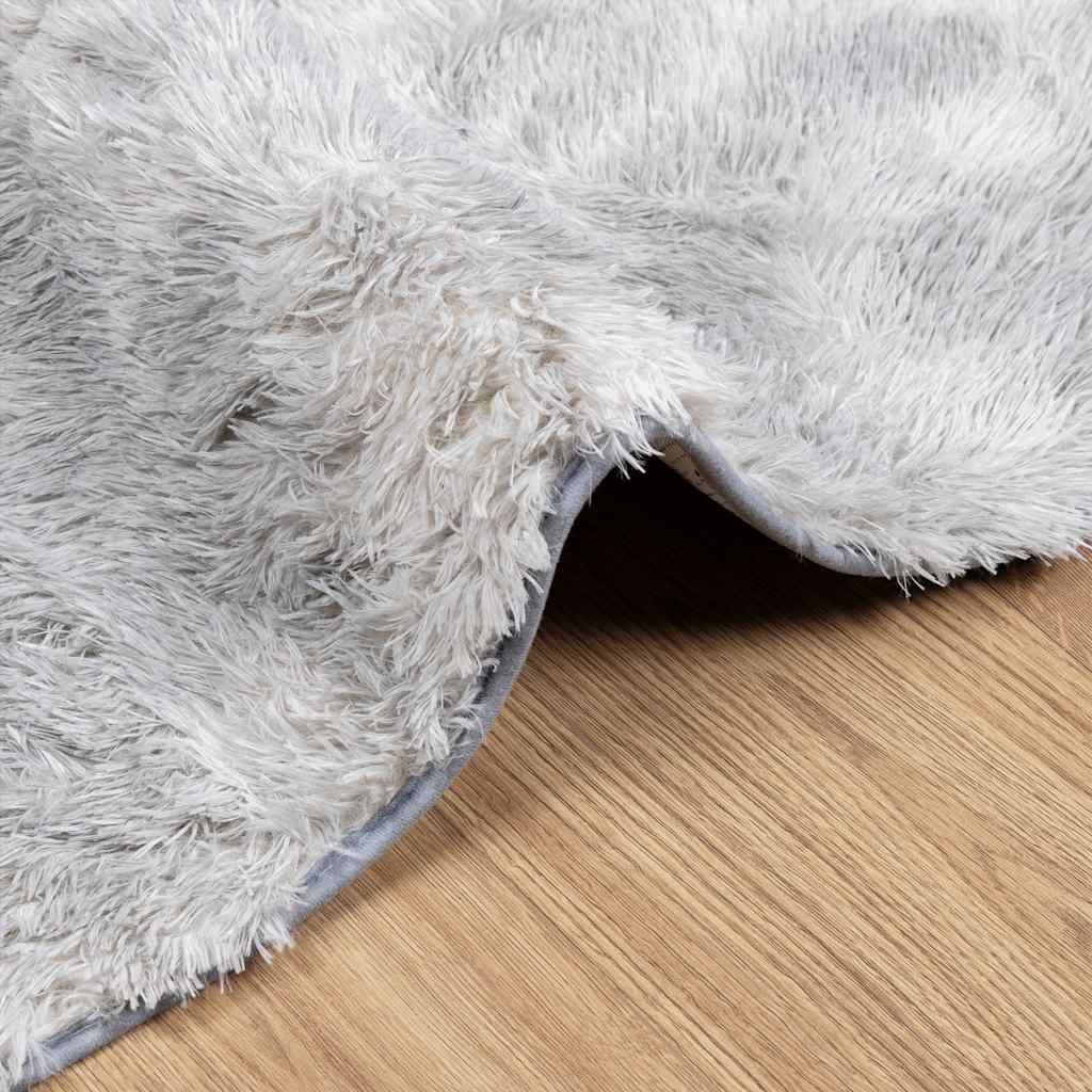 vidaXL Covor shaggy cu pom înalt, NAVARRA, gri deschis, 240x240 cm