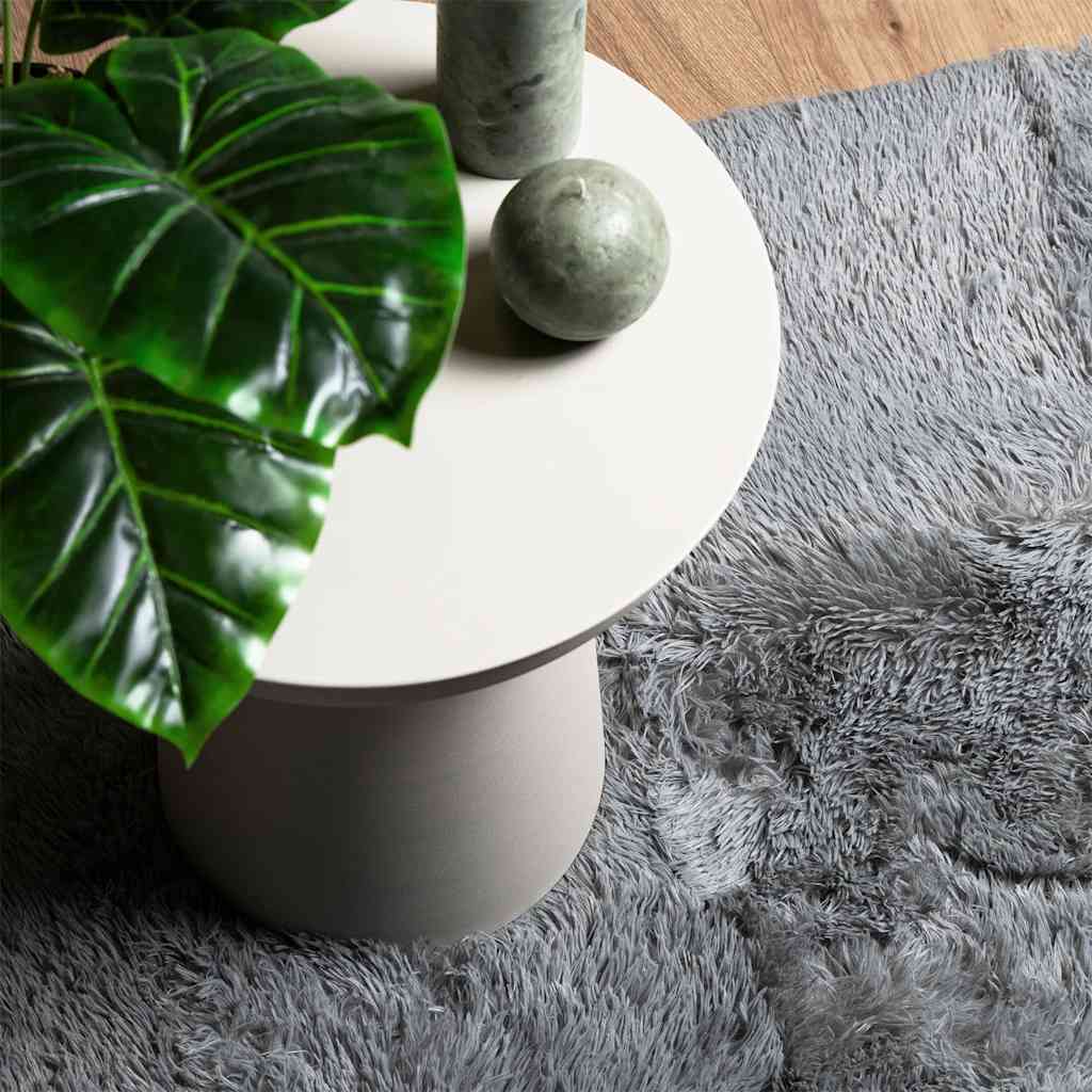 vidaXL Covor shaggy cu pom înalt, NAVARRA, gri argintiu, 240x240 cm