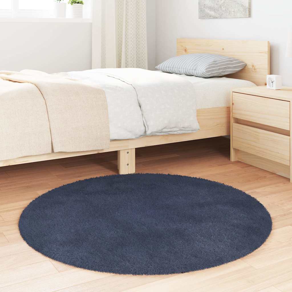 vidaXL Covor shaggy cu pom înalt, NAVARRA, bleumarin, 100x100 cm