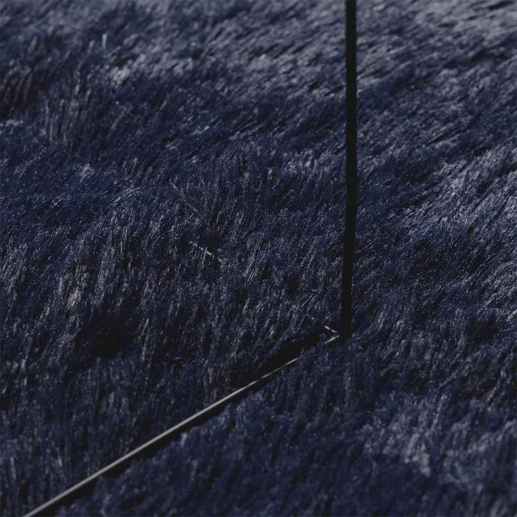 vidaXL Covor shaggy cu pom înalt, NAVARRA, bleumarin, 100x100 cm
