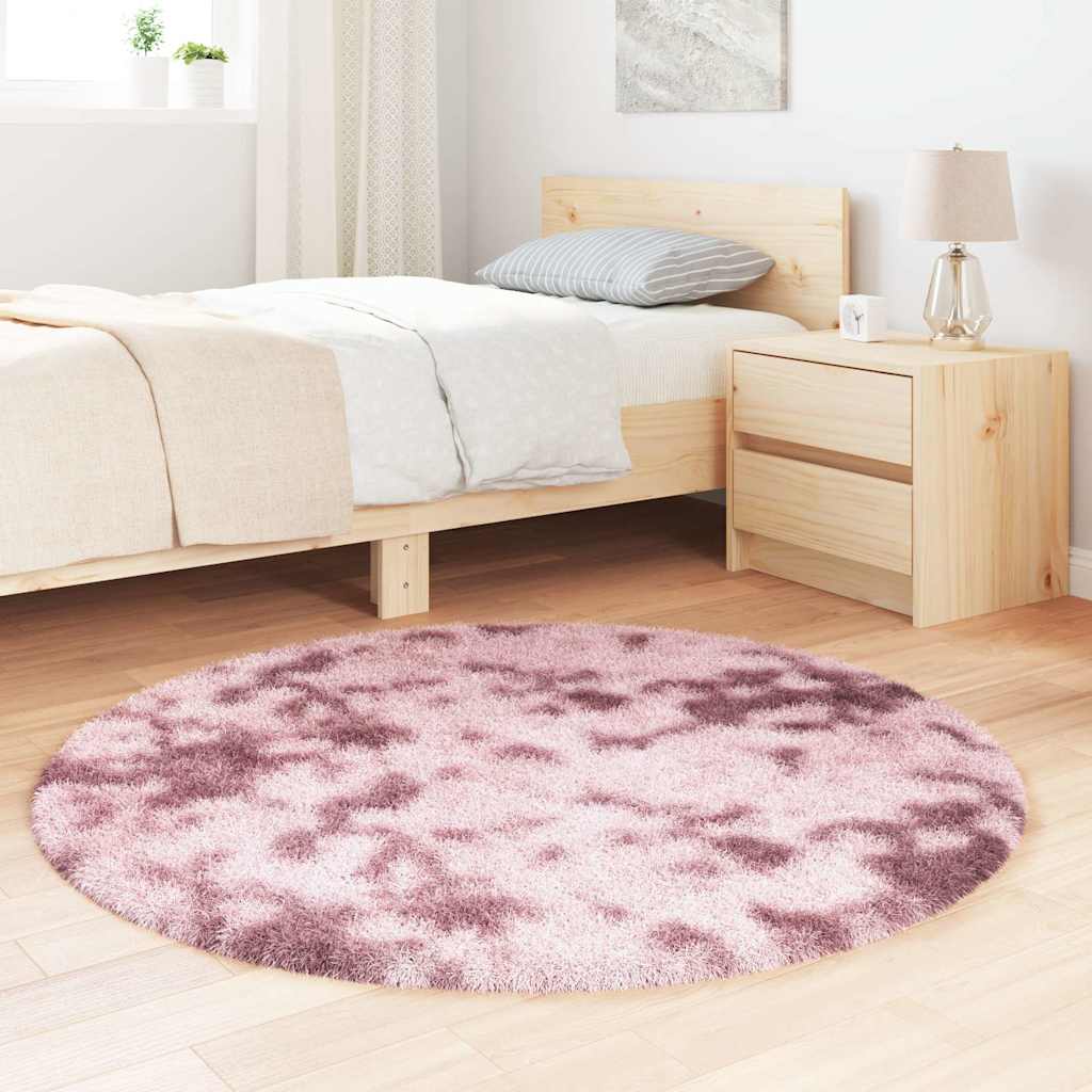 vidaXL Covor shaggy cu pom înalt, NAVARRA, roz praf, 120x120 cm