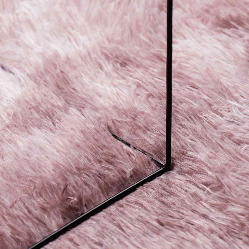 vidaXL Covor shaggy cu pom înalt, NAVARRA, roz praf, 120x120 cm