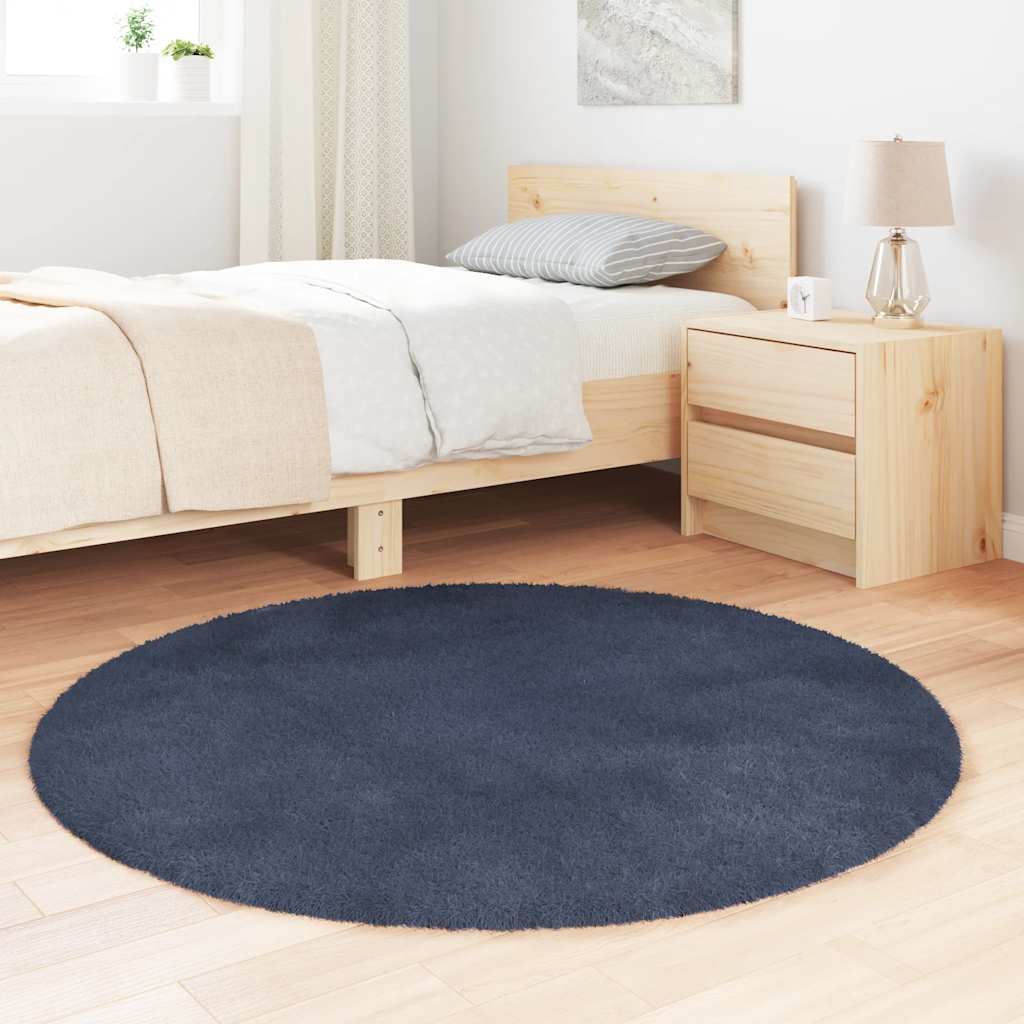 vidaXL Covor shaggy cu pom înalt, NAVARRA, bleumarin, 120x120 cm vidaXL Covor shaggy cu pom înalt, NAVARRA, bleumarin, 120x120 cm