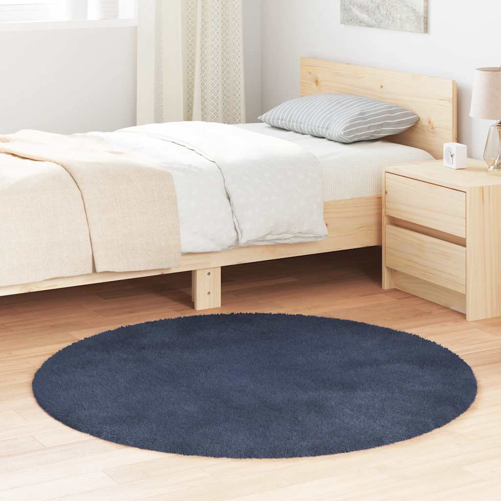 vidaXL Covor shaggy cu pom înalt, NAVARRA, bleumarin, 120x120 cm vidaXL Covor shaggy cu pom înalt, NAVARRA, bleumarin, 120x120 cm