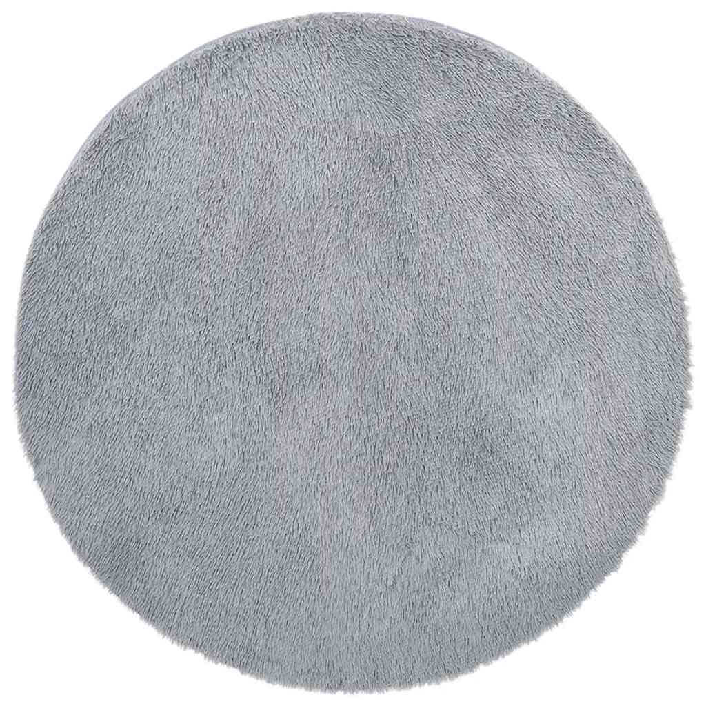 vidaXL Covor shaggy cu pom înalt, NAVARRA, gri argintiu, 120x120 cm