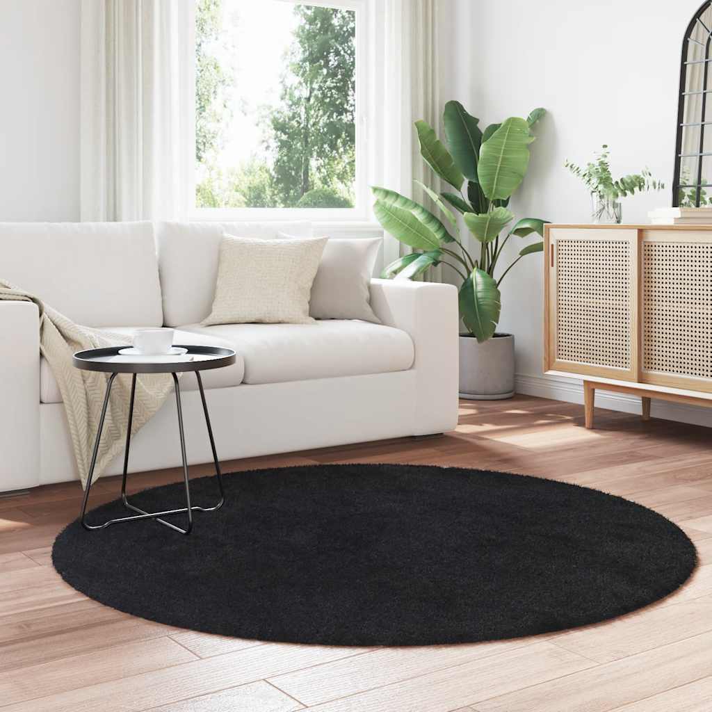 vidaXL Covor shaggy cu pom înalt, NAVARRA, negru, 160x160cm, poliester vidaXL Covor shaggy cu pom înalt, NAVARRA, negru, 160x160cm, poliester