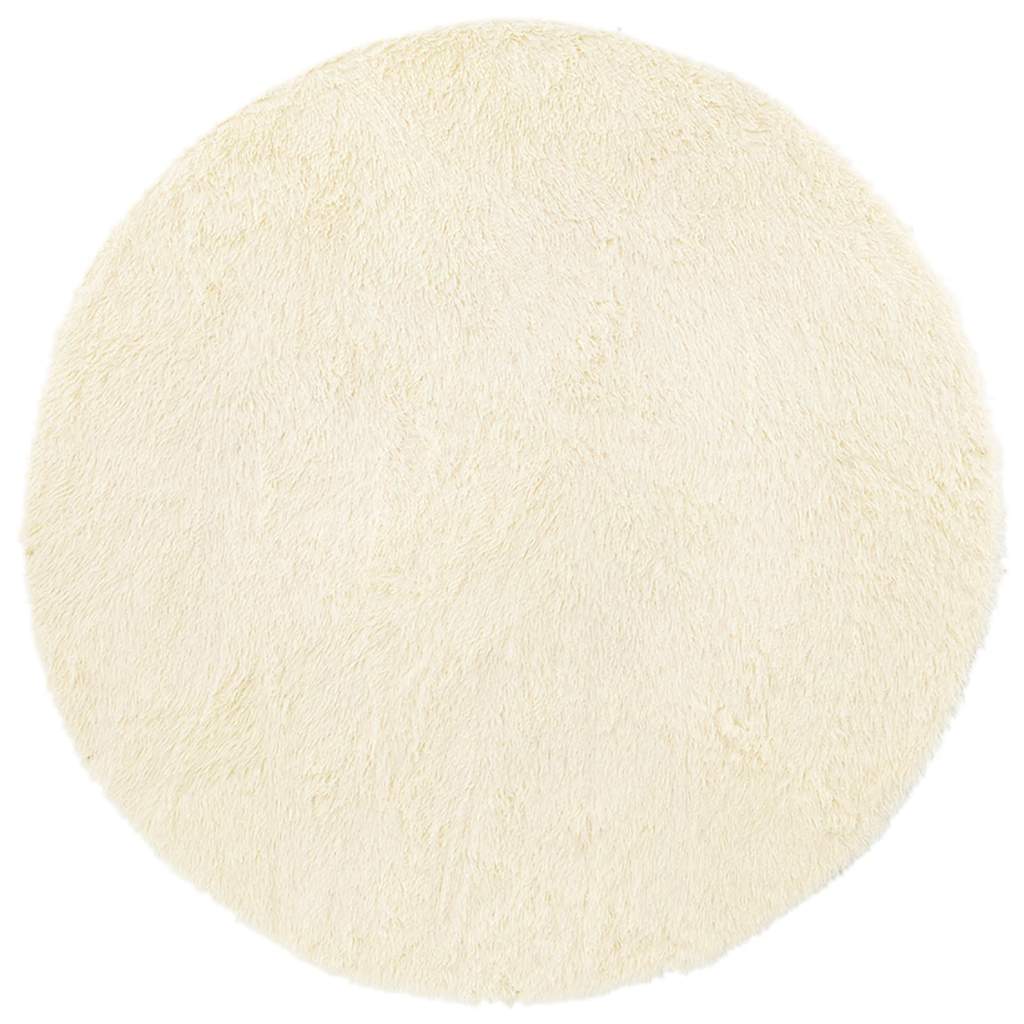vidaXL Covor shaggy cu pom înalt, NAVARRA, crem, 160x160 cm, poliester