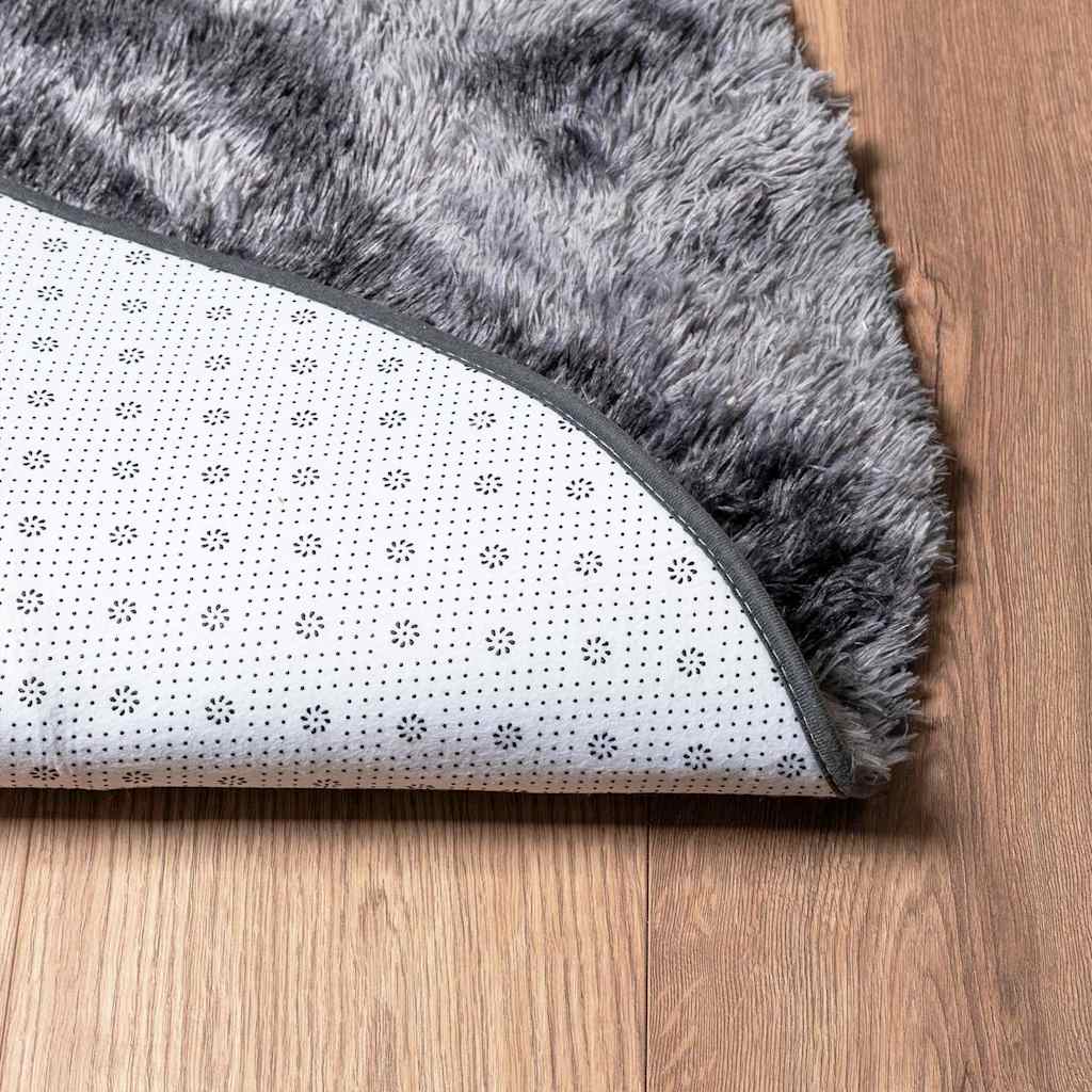 vidaXL Covor shaggy cu pom înalt, NAVARRA, gri închis, 160x160 cm