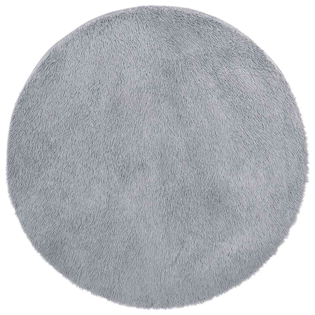 vidaXL Covor shaggy cu pom înalt, NAVARRA, gri argintiu, 160x160 cm
