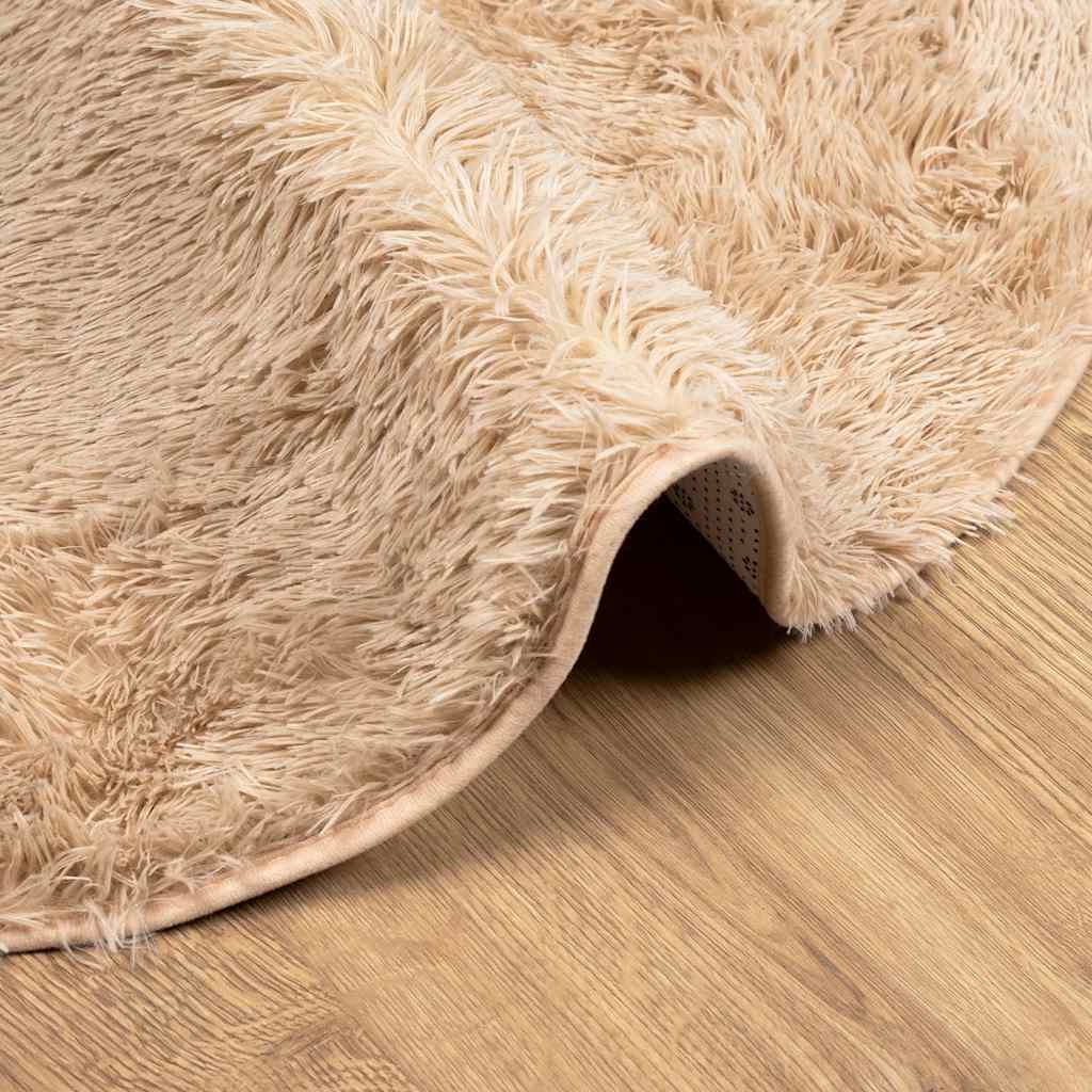 vidaXL Covor shaggy cu pom înalt, NAVARRA, bej, 200x200 cm, poliester vidaXL Covor shaggy cu pom înalt, NAVARRA, bej, 200x200 cm, poliester