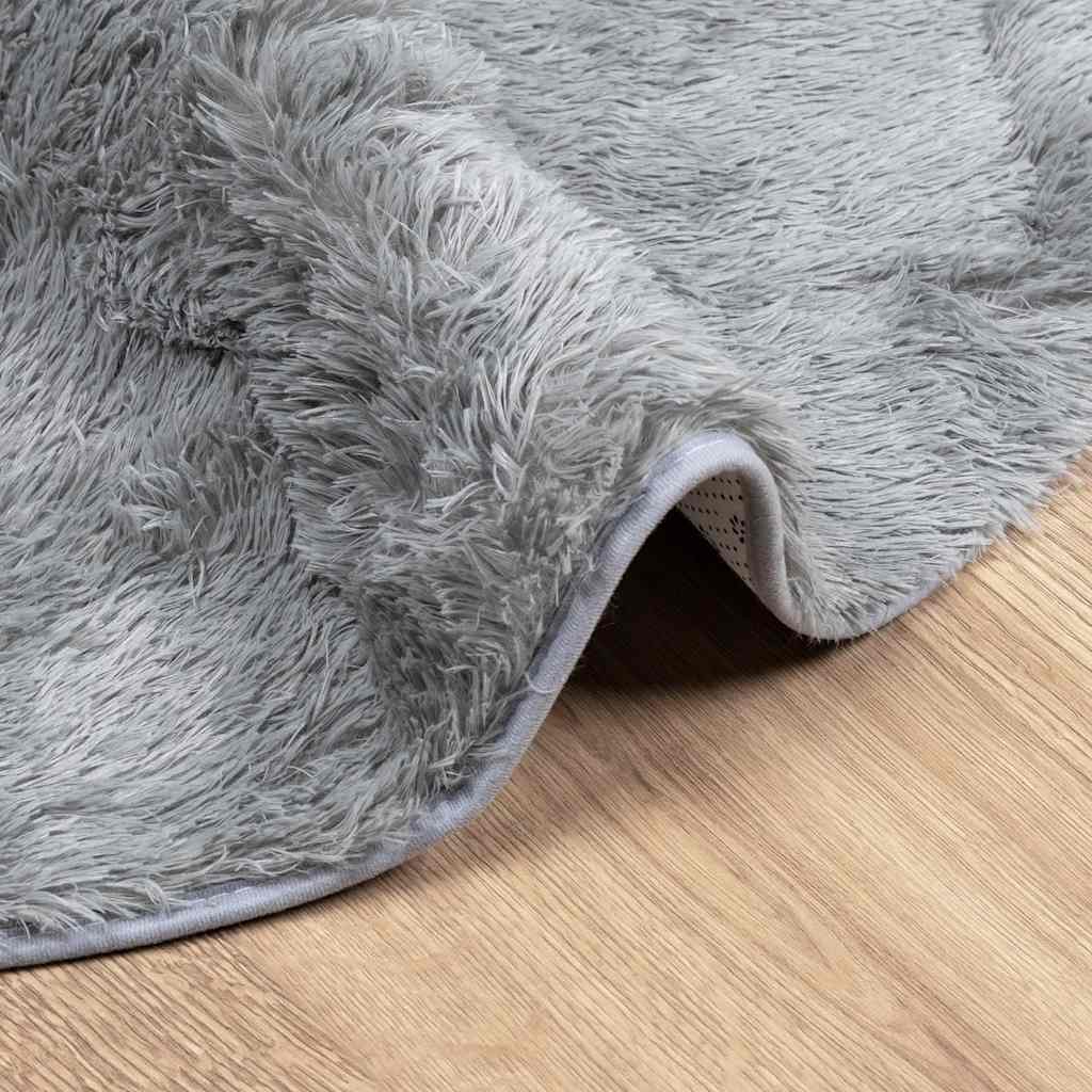 vidaXL Covor shaggy cu pom înalt, NAVARRA, gri argintiu, 200x200 cm
