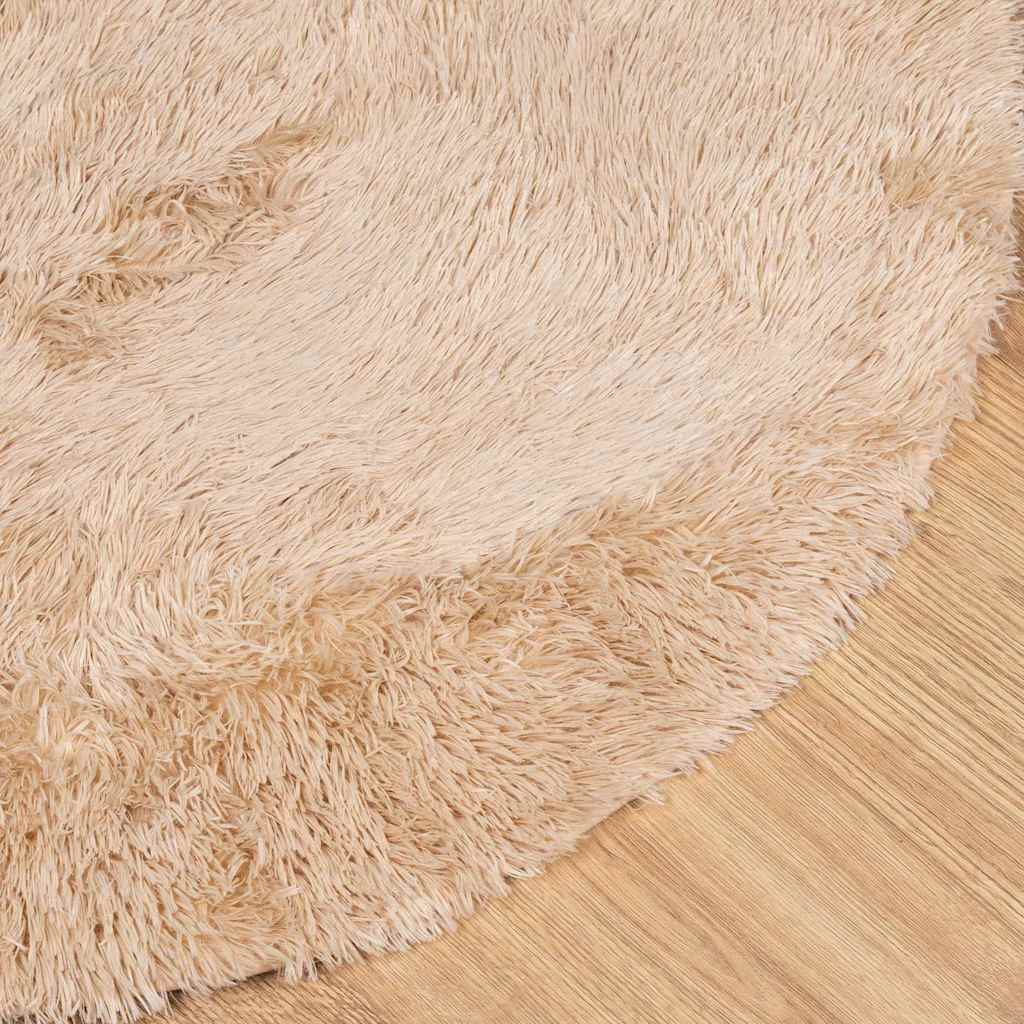 vidaXL Covor shaggy cu pom înalt, NAVARRA, bej, 240x240 cm, poliester
