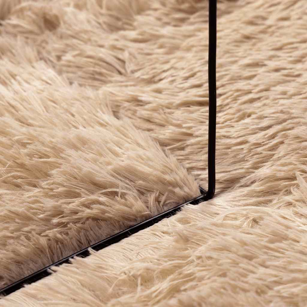 vidaXL Covor shaggy cu pom înalt, NAVARRA, bej, 240x240 cm, poliester