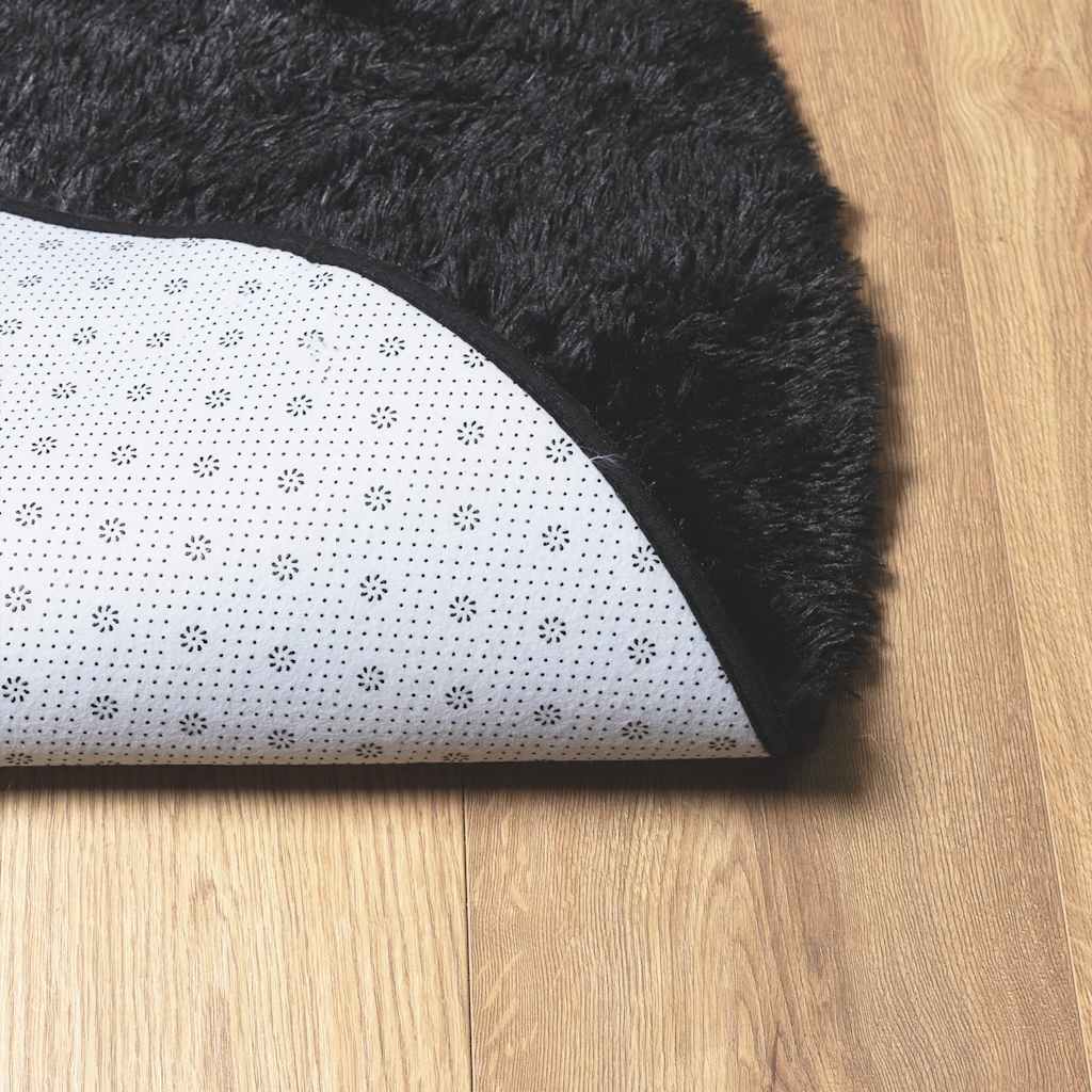 vidaXL Covor shaggy cu pom înalt, NAVARRA, negru, 240x240cm, poliester
