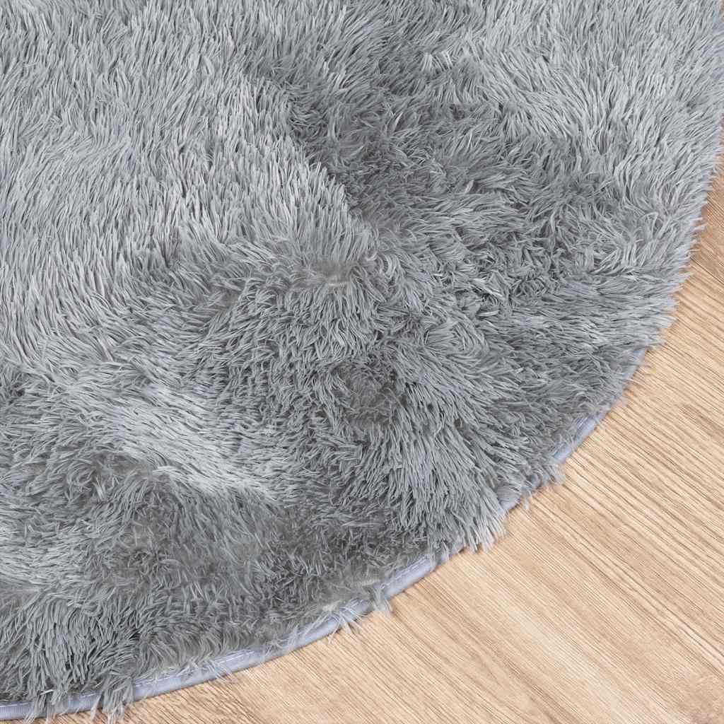 vidaXL Covor shaggy cu pom înalt, NAVARRA, gri argintiu, 240x240 cm