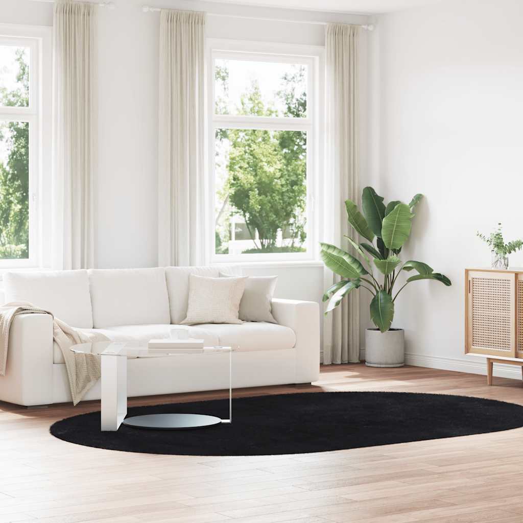 vidaXL Covor shaggy cu pom înalt, NAVARRA, negru, 300x200cm, poliester vidaXL Covor shaggy cu pom înalt, NAVARRA, negru, 300x200cm, poliester
