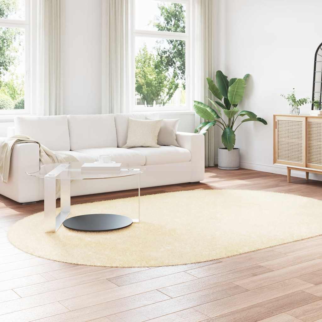 vidaXL Covor shaggy cu pom înalt, NAVARRA, crem, 300x200 cm, poliester