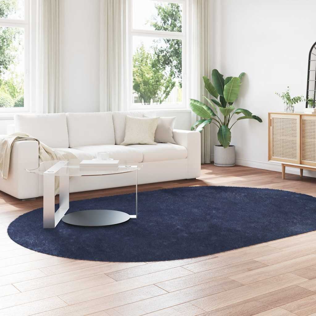 vidaXL Covor shaggy cu pom înalt, NAVARRA, bleumarin, 300x200 cm