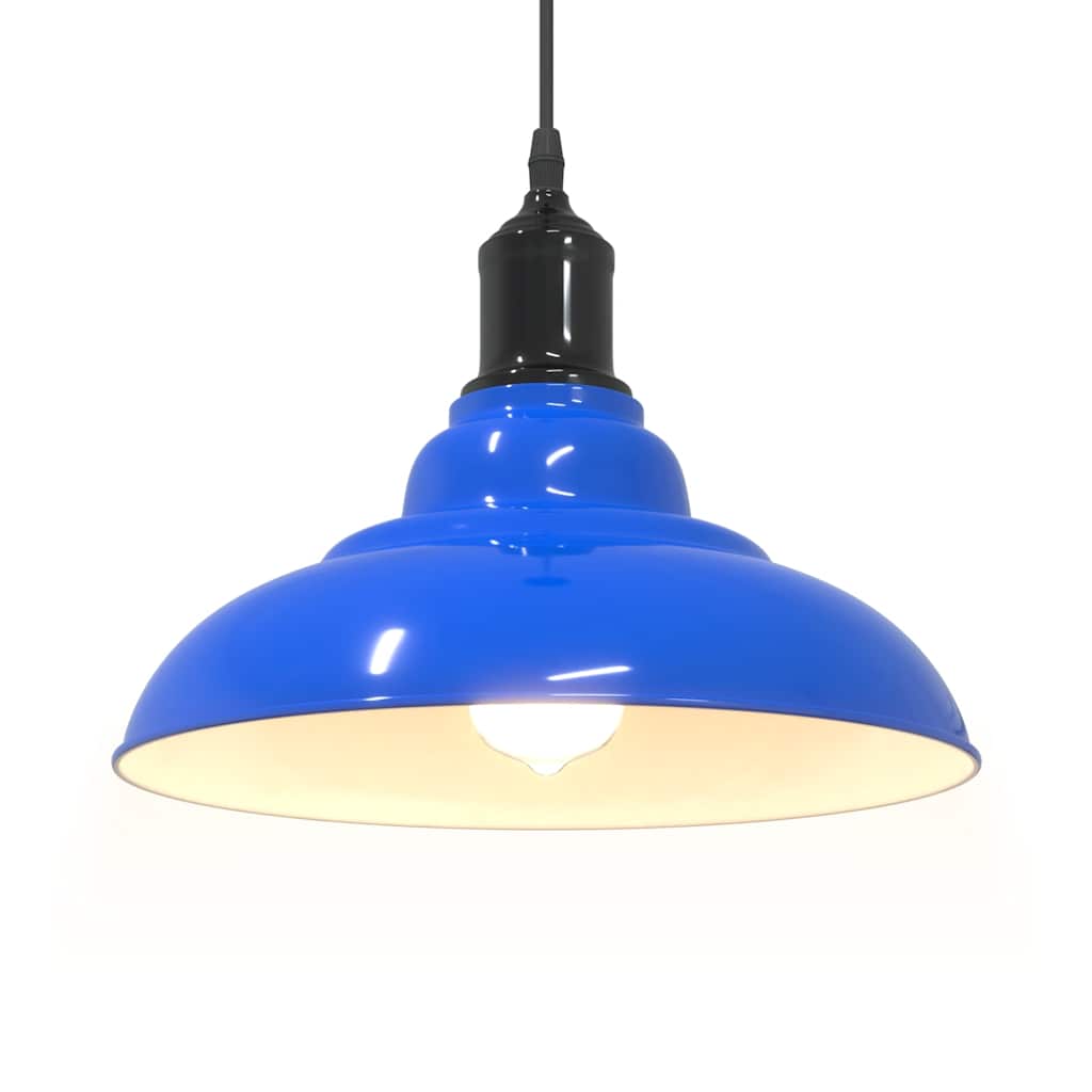 vidaXL Lampă suspendată reglabilă înălțime E27 albastru închis lucios vidaXL Lampă suspendată reglabilă înălțime E27 albastru închis lucios