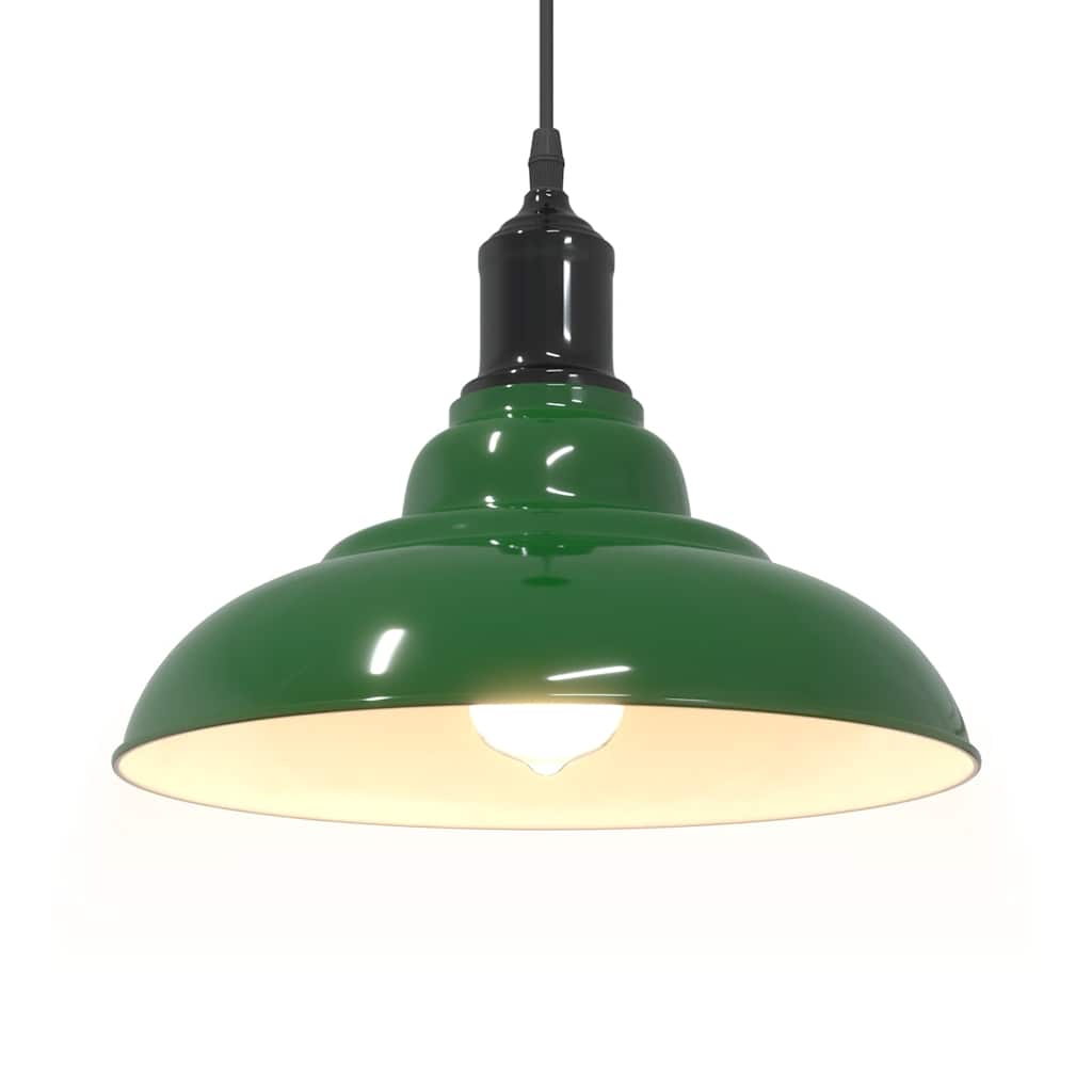 vidaXL Lampă suspendată reglabilă pe înălțime E27 verde lucios metal vidaXL Lampă suspendată reglabilă pe înălțime E27 verde lucios metal