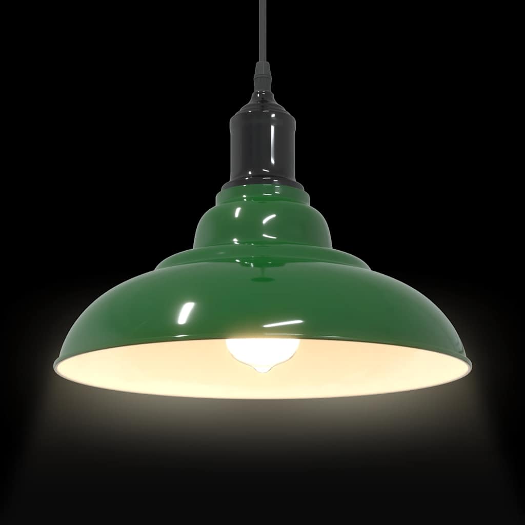 vidaXL Lampă suspendată reglabilă pe înălțime E27 verde lucios metal vidaXL Lampă suspendată reglabilă pe înălțime E27 verde lucios metal
