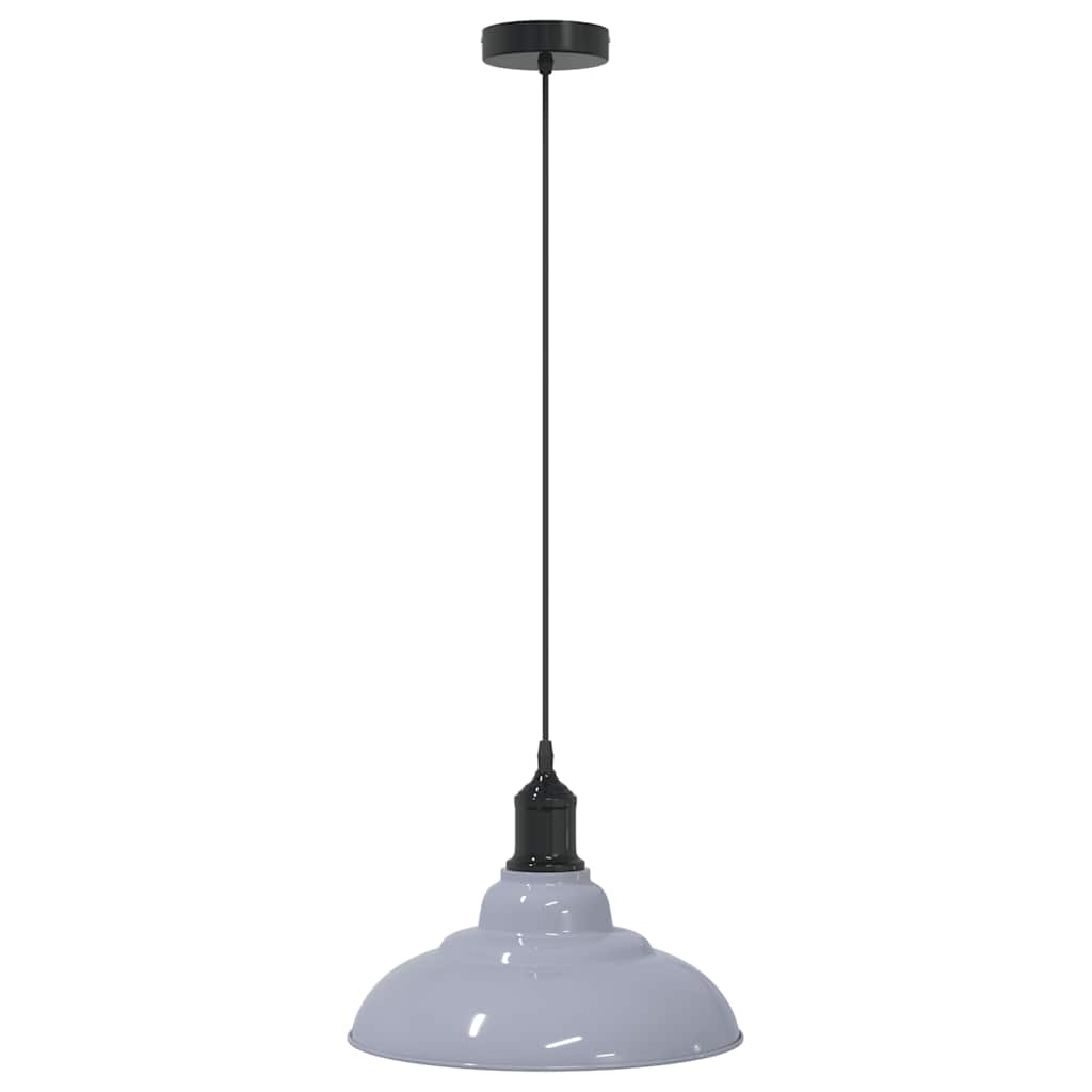 vidaXL Lampă suspendată reglabilă pe înălțime E27 gri lucios metal vidaXL Lampă suspendată reglabilă pe înălțime E27 gri lucios metal