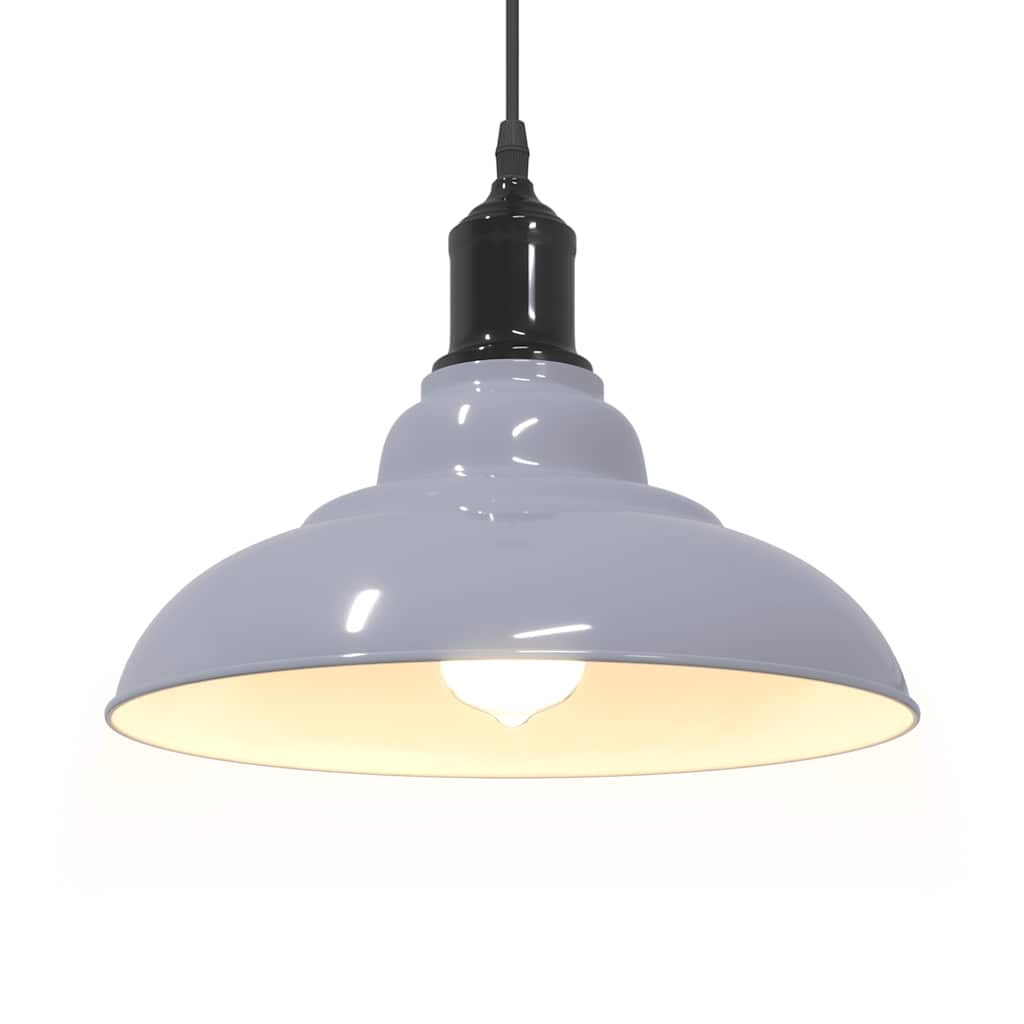 vidaXL Lampă suspendată reglabilă pe înălțime E27 gri lucios metal vidaXL Lampă suspendată reglabilă pe înălțime E27 gri lucios metal