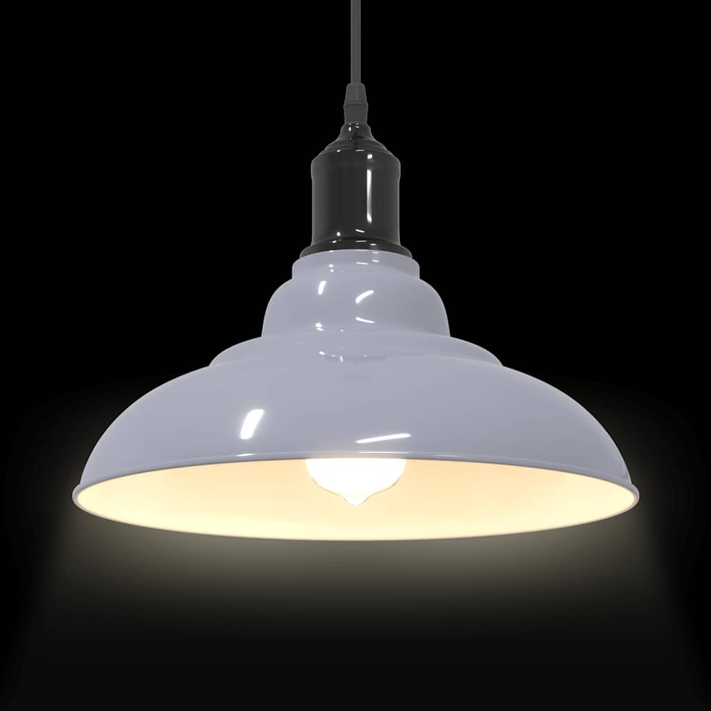 vidaXL Lampă suspendată reglabilă pe înălțime E27 gri lucios metal vidaXL Lampă suspendată reglabilă pe înălțime E27 gri lucios metal