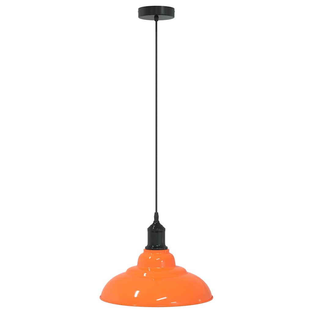 vidaXL Lampă suspendată reglabilă înălțime E27 Portocaliu lucios Metal vidaXL Lampă suspendată reglabilă înălțime E27 Portocaliu lucios Metal
