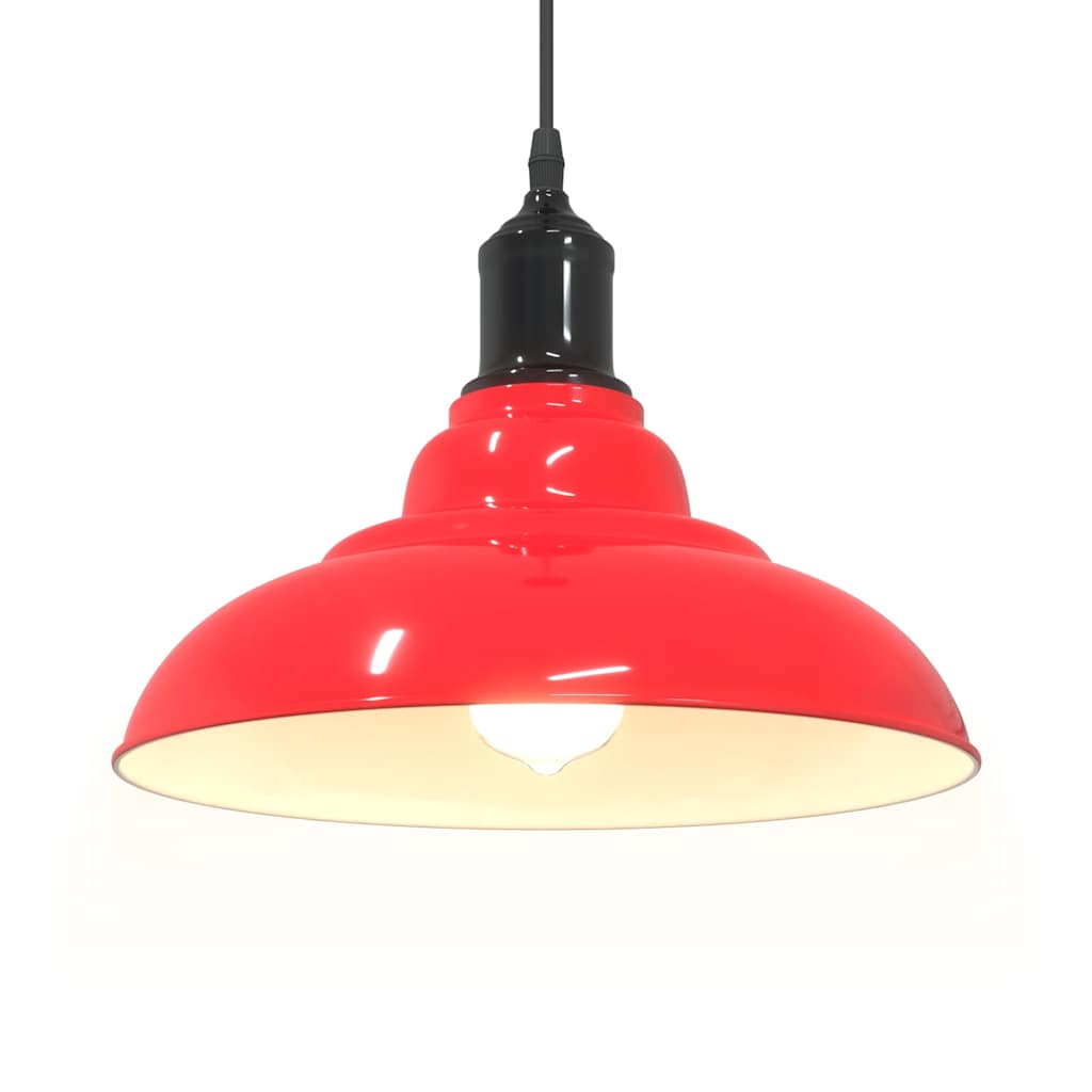 vidaXL Lampă suspendată reglabilă pe înălțime E27 roșu lucios metal vidaXL Lampă suspendată reglabilă pe înălțime E27 roșu lucios metal
