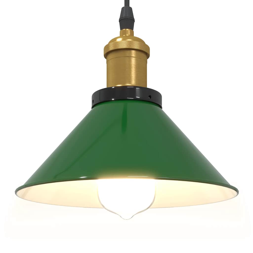 vidaXL Lampă suspendată reglabilă pe înălțime E27 verde lucios metal vidaXL Lampă suspendată reglabilă pe înălțime E27 verde lucios metal